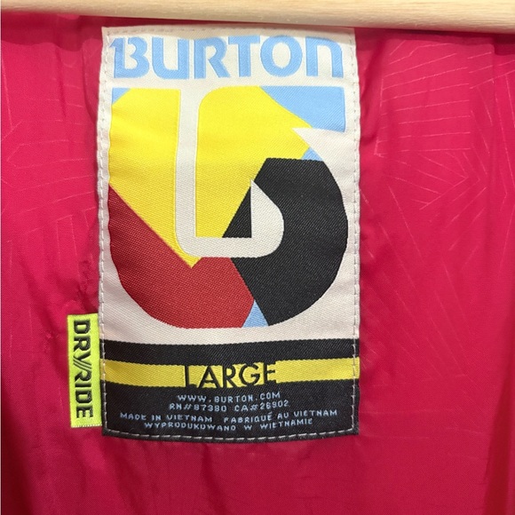 Burton Dryride Ski Jacket Mens Large Full Zip Pockets Hooded - Picture 6 of 6